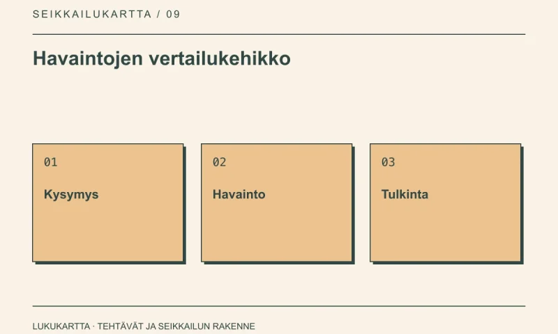 Havaintojen vertailukehikko: Kysymys, Havainto, Tulkinta